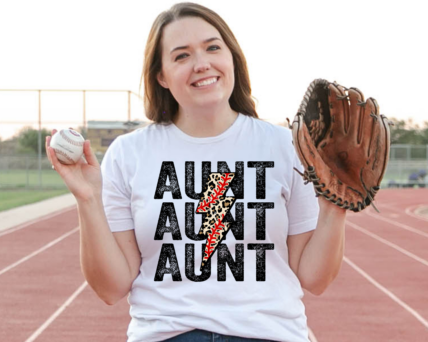 Aunt Repeat Leopard Baseball Lightning Bolt
