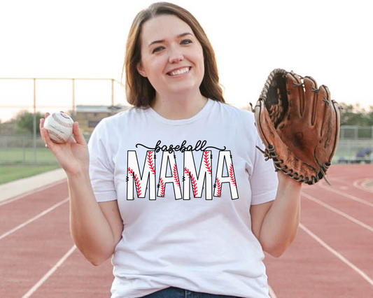 Baseball Mama White & Seams