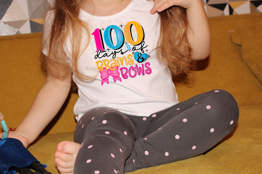 100 days of brains & bows DTF Transfer