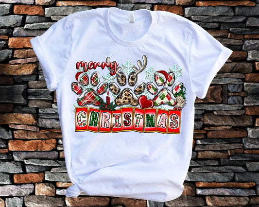 Merry Christmas Paws DTF Transfer