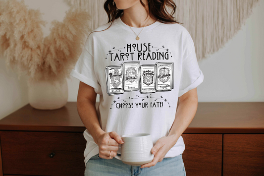 House Tarot Reading Black & White DTF Transfer